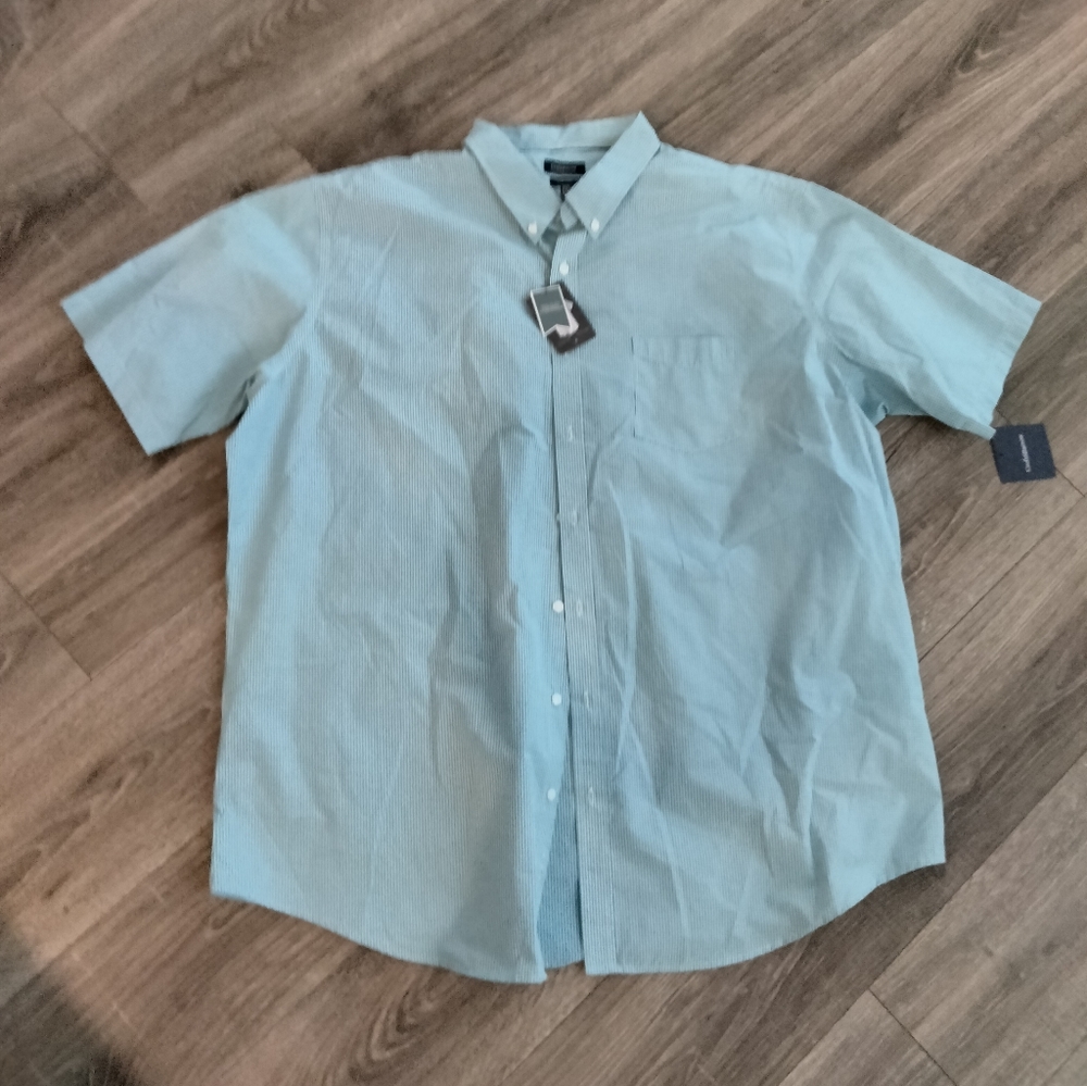 CROFT & BARROW Short Sleeve Button Down Collar Shirt Mens 3xl tall